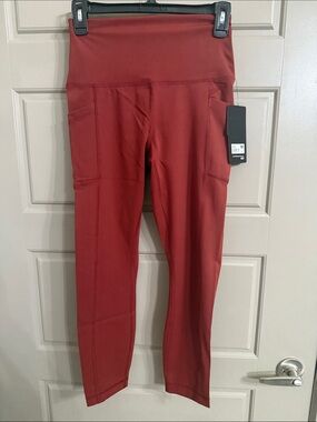 90 Degree By Reflex Women's High-Waist fire brick Leggings with Side Pockets
